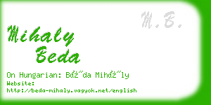 mihaly beda business card